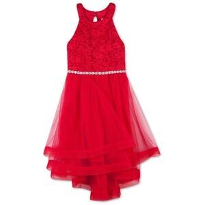 Speechless Glitter Dot Jewel Waist Holiday Party Dress Size 12
